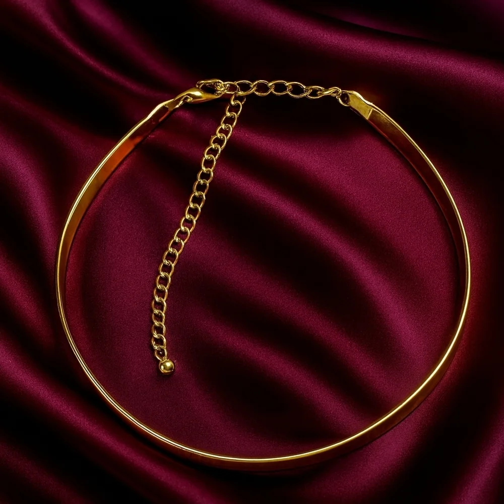Gold Collar Necklace – Polished 16” Cab Chain with Adjustable Clasp | Women’s